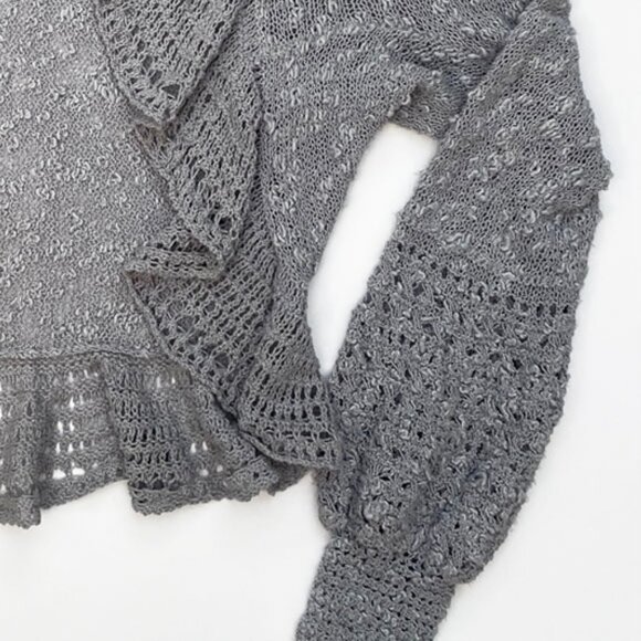 Arden B Gray Ruffle Cocoon Cardigan Size XS/S - Picture 6 of 9